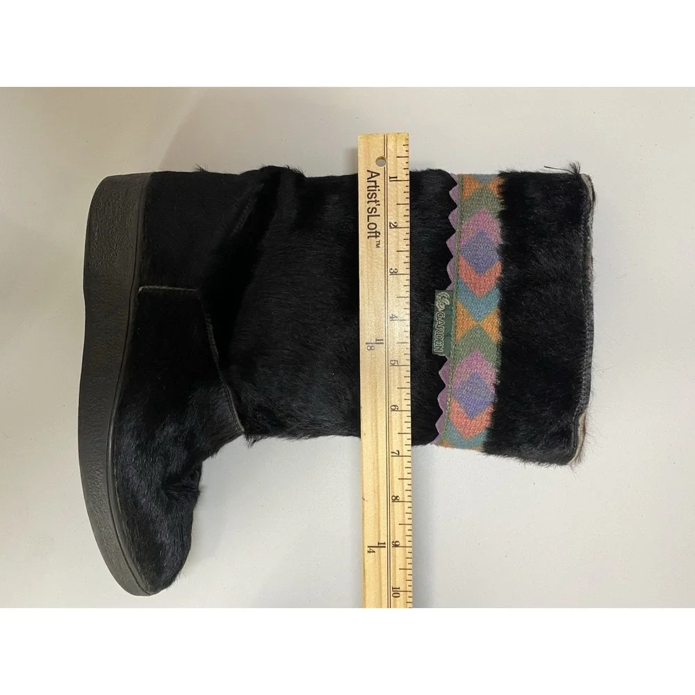 Garden Sport Womens Calf Hair Fur Winter Boots Size 38 Made In Italy Artsy Warm